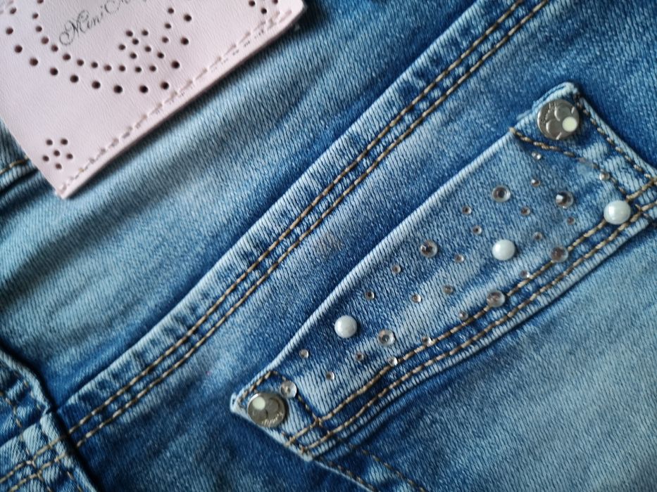 Krótkie spodenki szorty jeansowe, 104-110