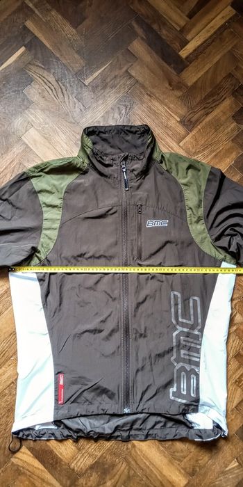 BMC Team Men's Full-Zip Mock Neck Brown Nylon Cycling Windstopper