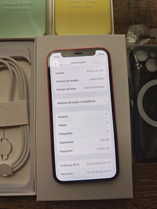 iPhone 12 Mini 5.4" 256GB Red Como Novo, Aceito Retomas