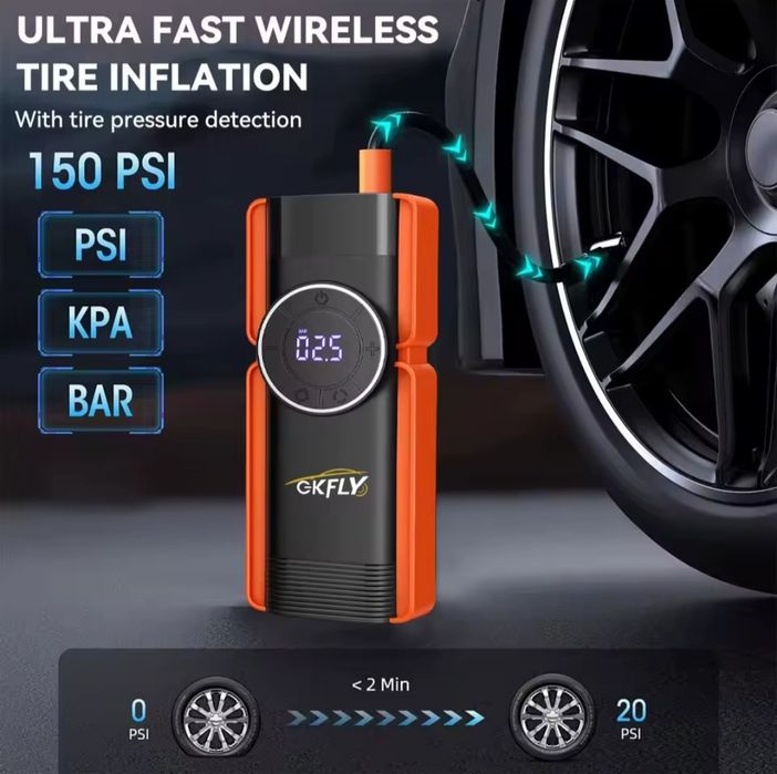4 em 1 -  Booster - Compressor de Ar - Powerbank-Lânterna