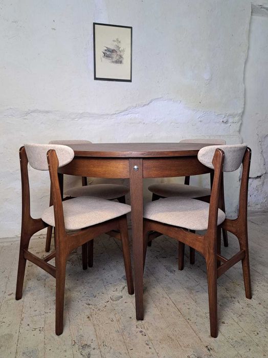 stół okrągły rozkładany, PRL