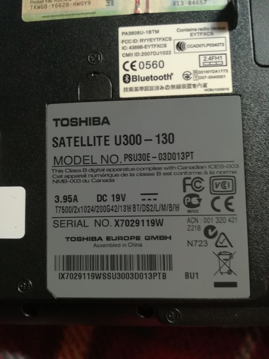 Vendo Toshiba U300 - 130