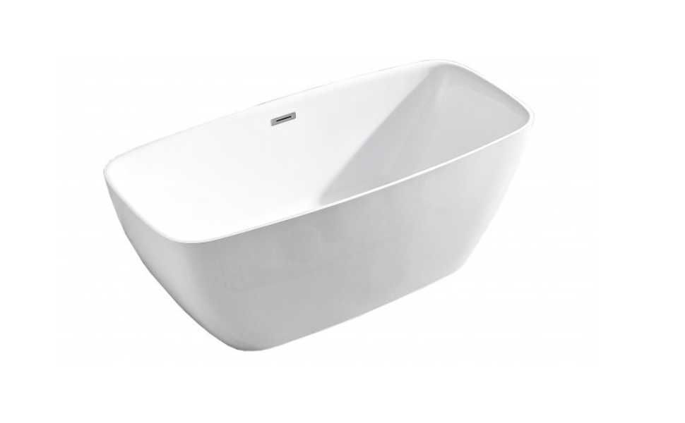 BRAIDER Wanna Wolnostojąca Akrylowa SAVAYA 160 x 75 cm Biała Przelew