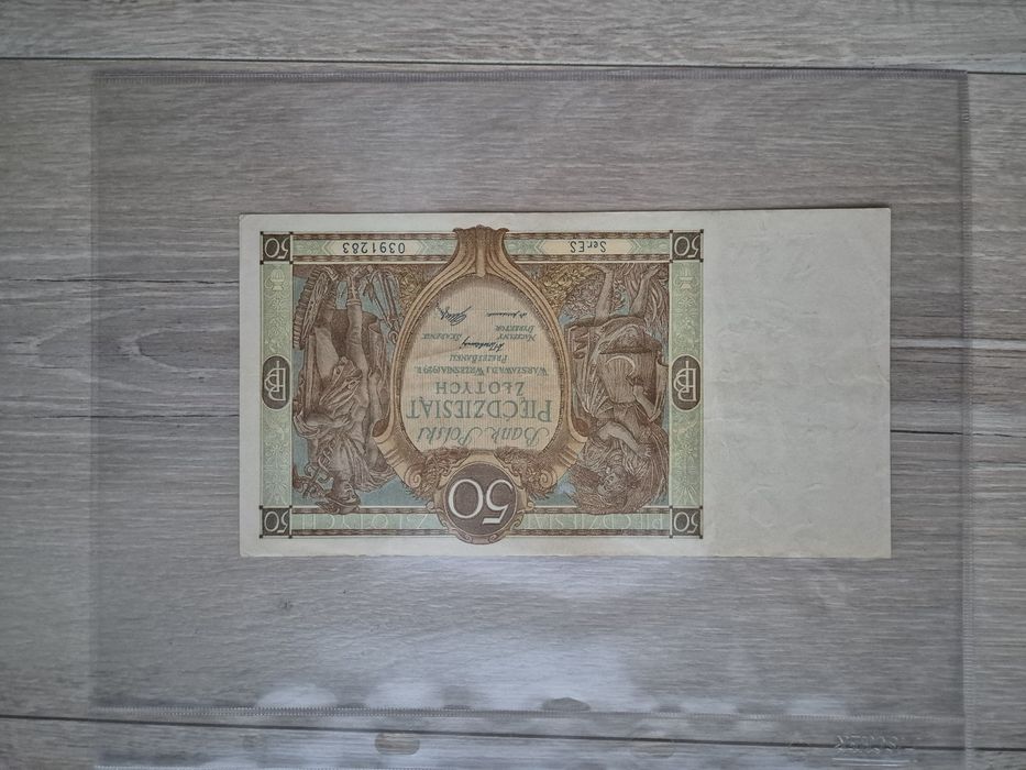 Banknot 50 zł 1929 r. II RP seria ES Bank Polski