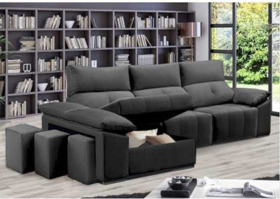 Sofá 2L + Chaise Long c/ Cama King Small (245x160cm) - Direto do Fabricante de Paços de Ferreira