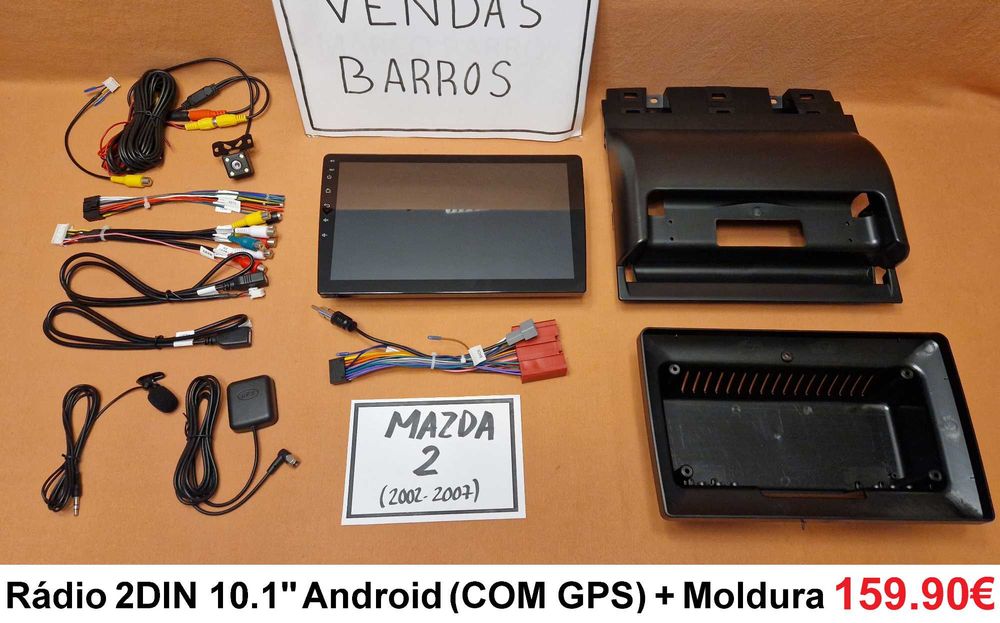 (NOVO) Rádio 2DIN • MAZDA 2 • (Desde 2002 a 2014) • Android GPS WiFi