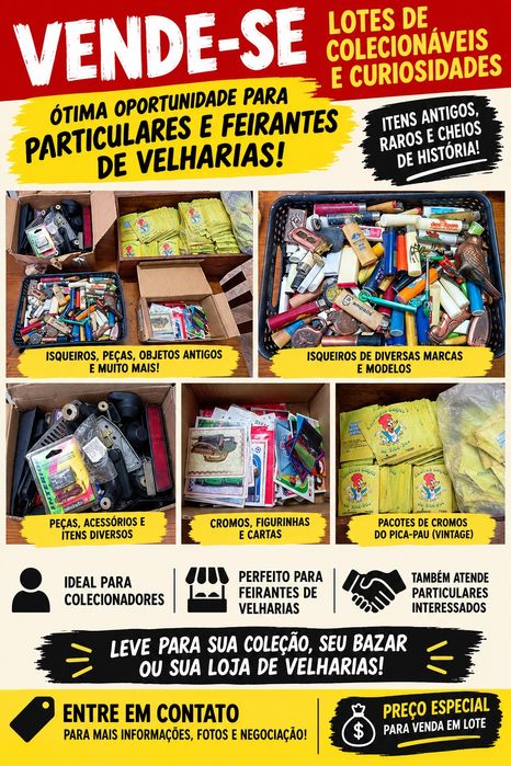 Lote de colecionáveis e curiosidades