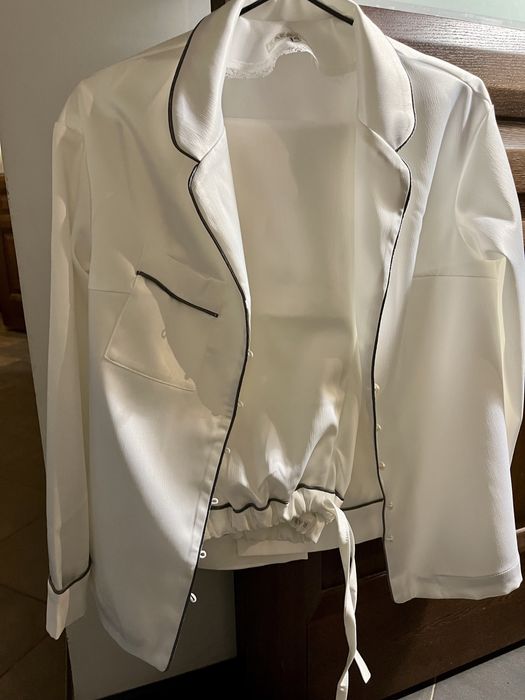 Весільний костюм - піжама  молочного кольору атласний RARA AVIS