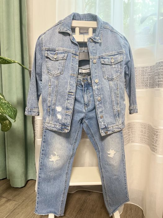 Комплект на 128 см, джинси+ джинсова куртка Zara, реглан