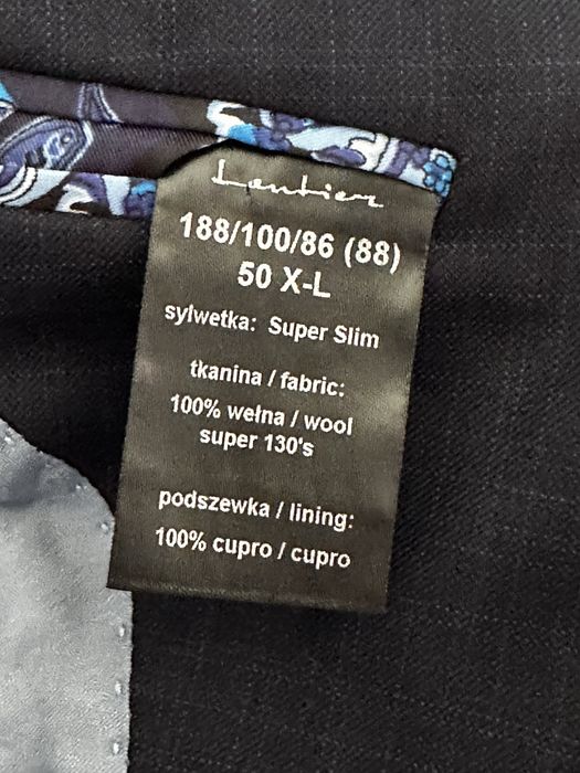 Garnitur męski Lantier Vistula 188/100/86 (88), 100% wełna, studniówka