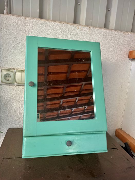 Vintage Armario Casa de Banho Madeira Maciça