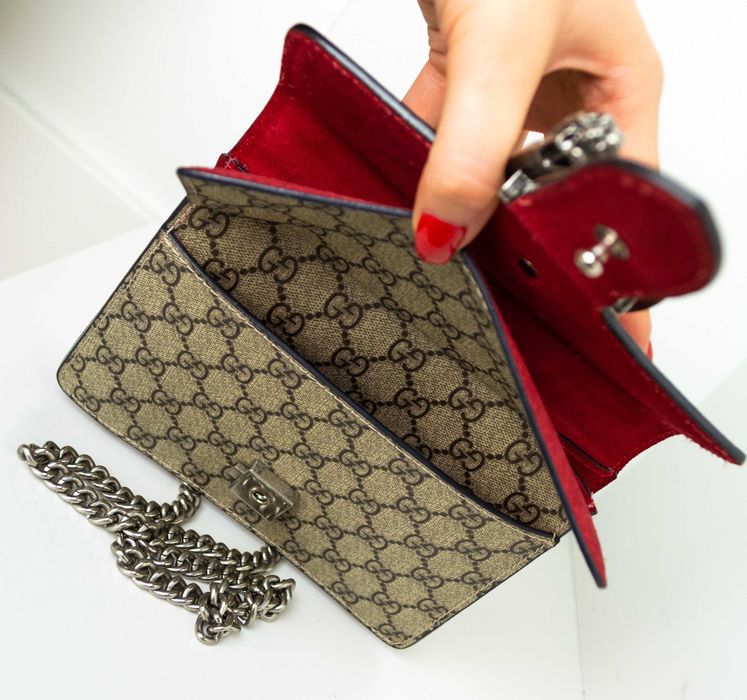 GUCCI Dionysus GG bordowa torebka skóra