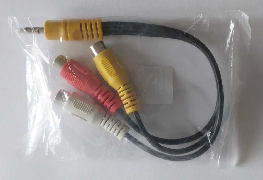 Cabo Adaptador AV Jack 3.5mm para 3 RCA Fêmea (Vídeo e Áudio) - Novo