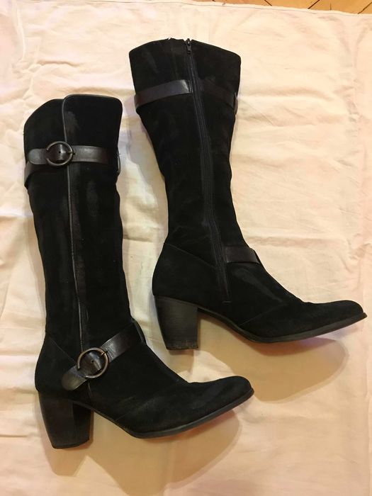 Kozaki długie czarne na obcasie KOWBOJKI R.41