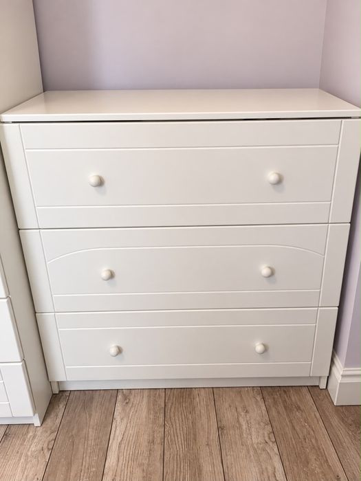 MEBLIK BIANCO FIORI – szafa + komoda + regał/słupek