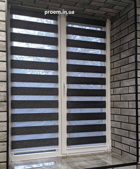 Жалюзі, рулонні штори День-Ніч, Тканинні ролети NEO 808 530x580 Гатне