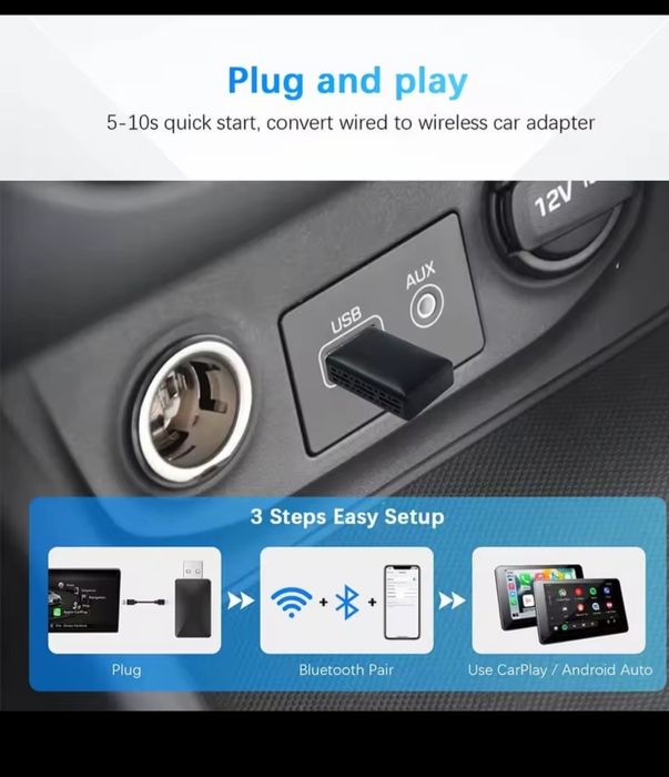 Adapter Android Auto CarPlay Bluetooth USB Plug&Play