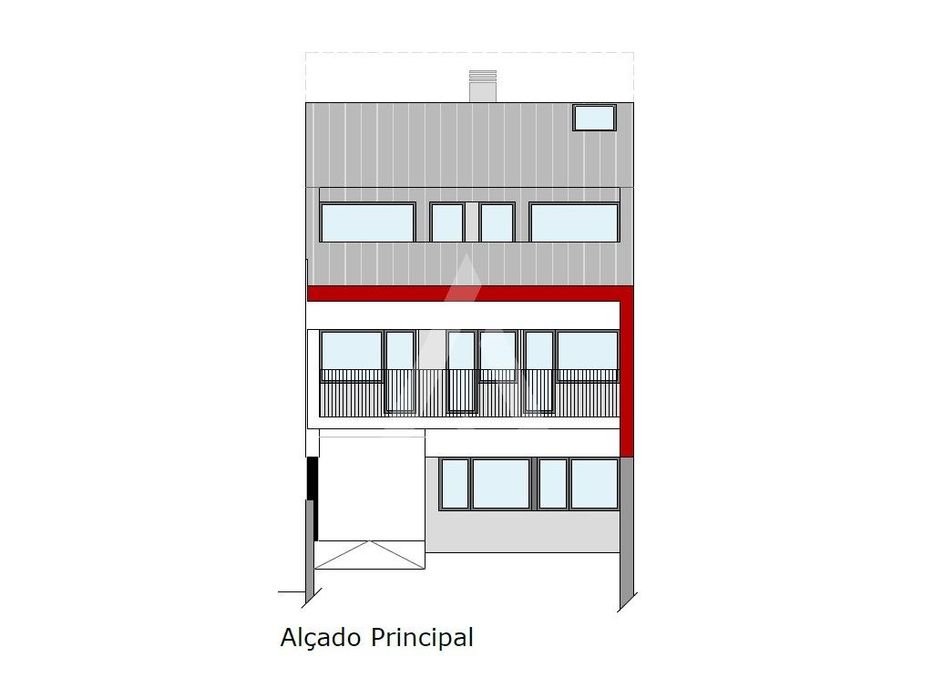 Prédio de arquitetura e acabamentos modernos com três pisos, consti...