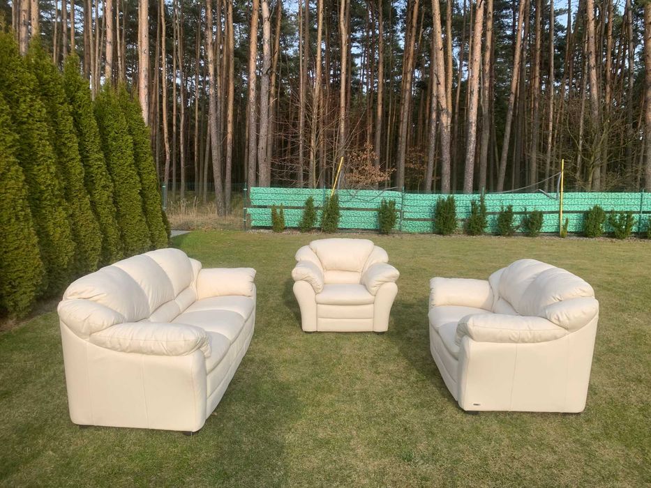 Italsofa włoski komplet wypoczynkowy skóra naturalna jak nowy polecam