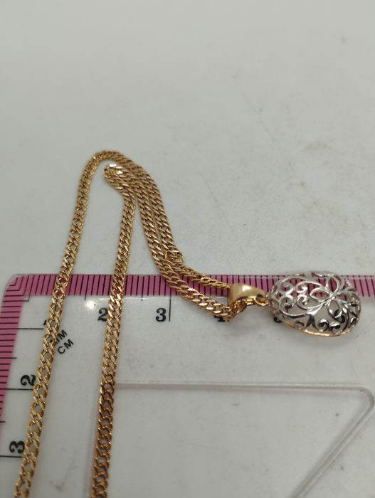 Золотая цепочка с кулончиком двухцветные 3.3 грамма 47 см