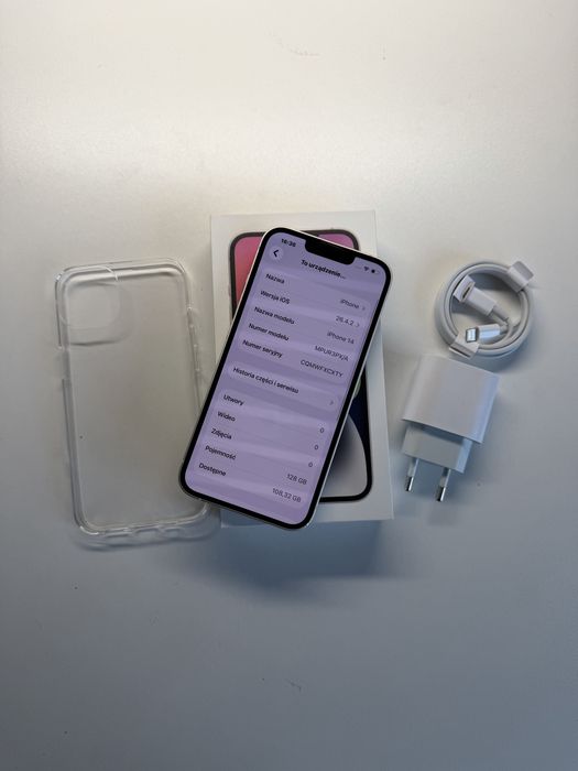 iPhone 14 128gb biały bateria 100% komplet