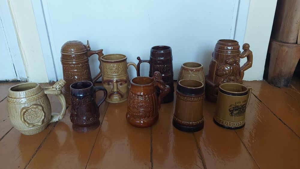 Kufle szklanki na piwo kolekcja 120-130 sztuk, PRL i starsze