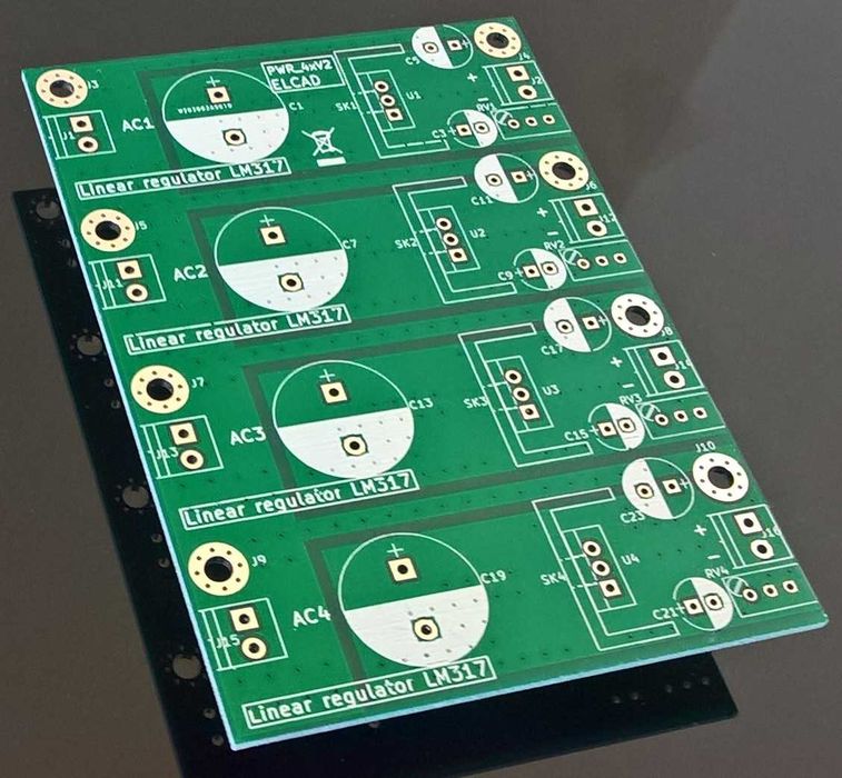 Płytka pcb - zasilacz 4 torowy Lm317