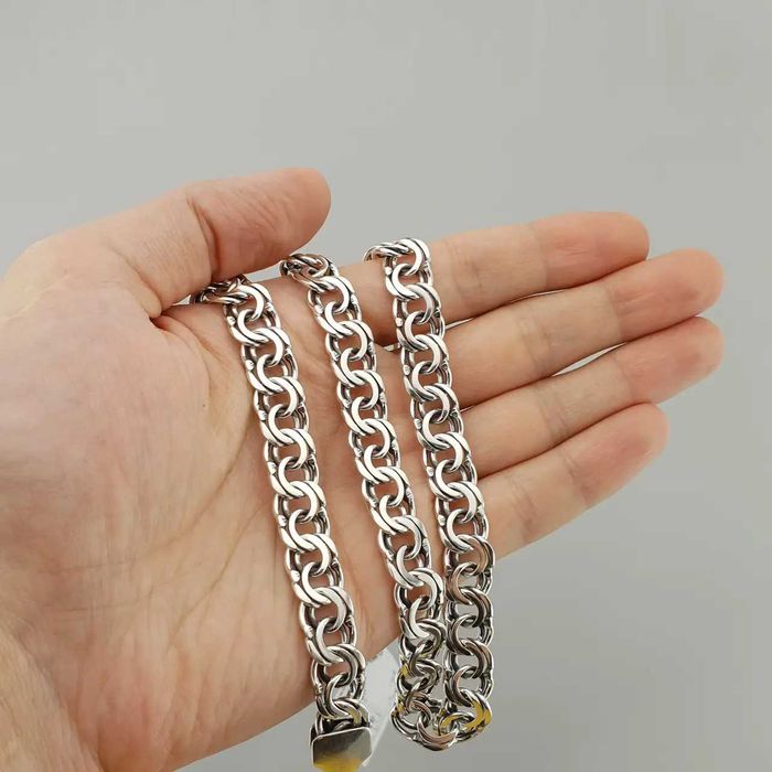 Срібна цепочка чоловіча Бісмарк 925 проба ланцюжок важкий масивний