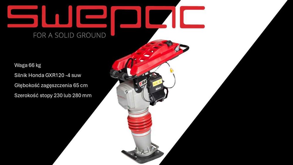 Skoczek / ubijak wibracyjny Swepac T64 Honda GXR120 poekspozycyjny