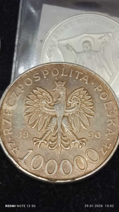 100000 Solidarność 1990 srebro
