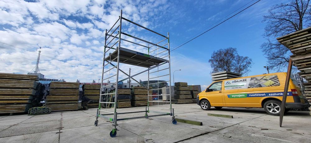 SPRZEDAM używane rusztowanie aluminiowe JEZDNE KRAUSE PROTEC.