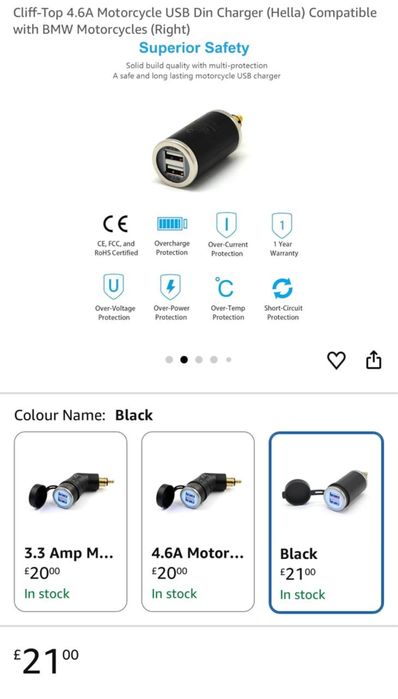 Зарядний пристрій Cliff Top™ BMW Motorcycle Hella (Din) USB Charger BMW Hella din
