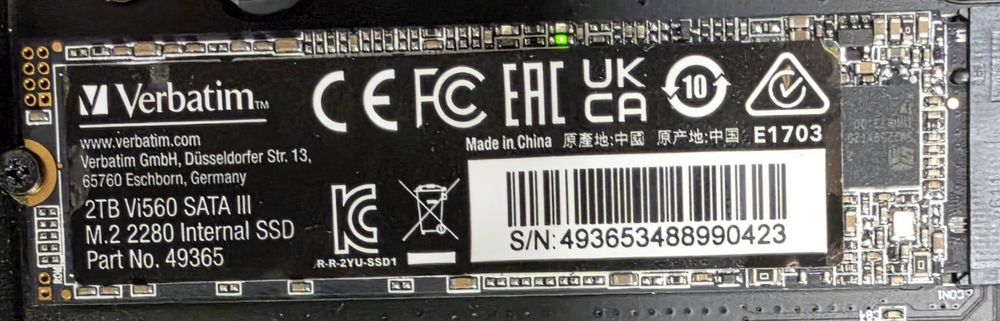 Dysk SSD Verbatim Vi560 2TB M.2 2280 SATA III (550/530 MB/s)