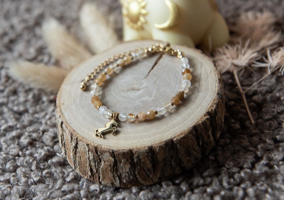 Bransoletka • Rok Ognistego Konia • topaz i cytryn • koń • podkowa