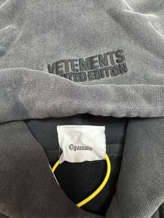 Худі Vetements Paris logo hoodie S M L XL Washed black
