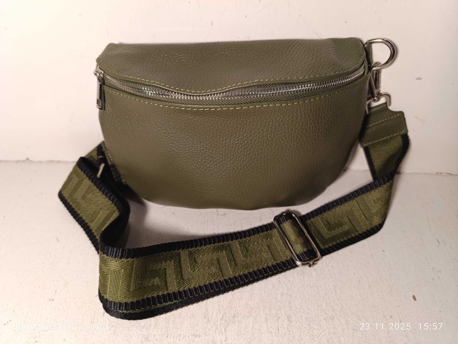 Torebka skórzana , nerka, Genuine Leather