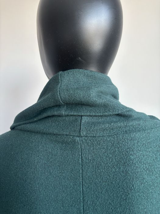 Sweter Damski Butelkowa Zieleń Luźny Golf Miękki Dzianina M/L