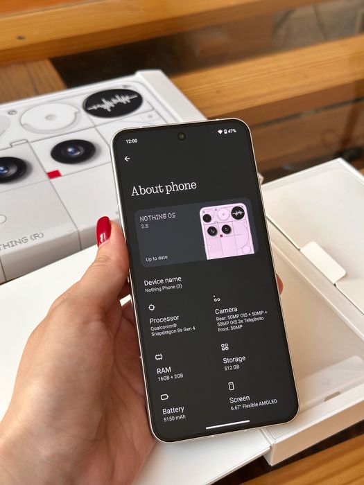 Nothing Phone 3 (16GB+2/512GB) - Novo, estado impecável!