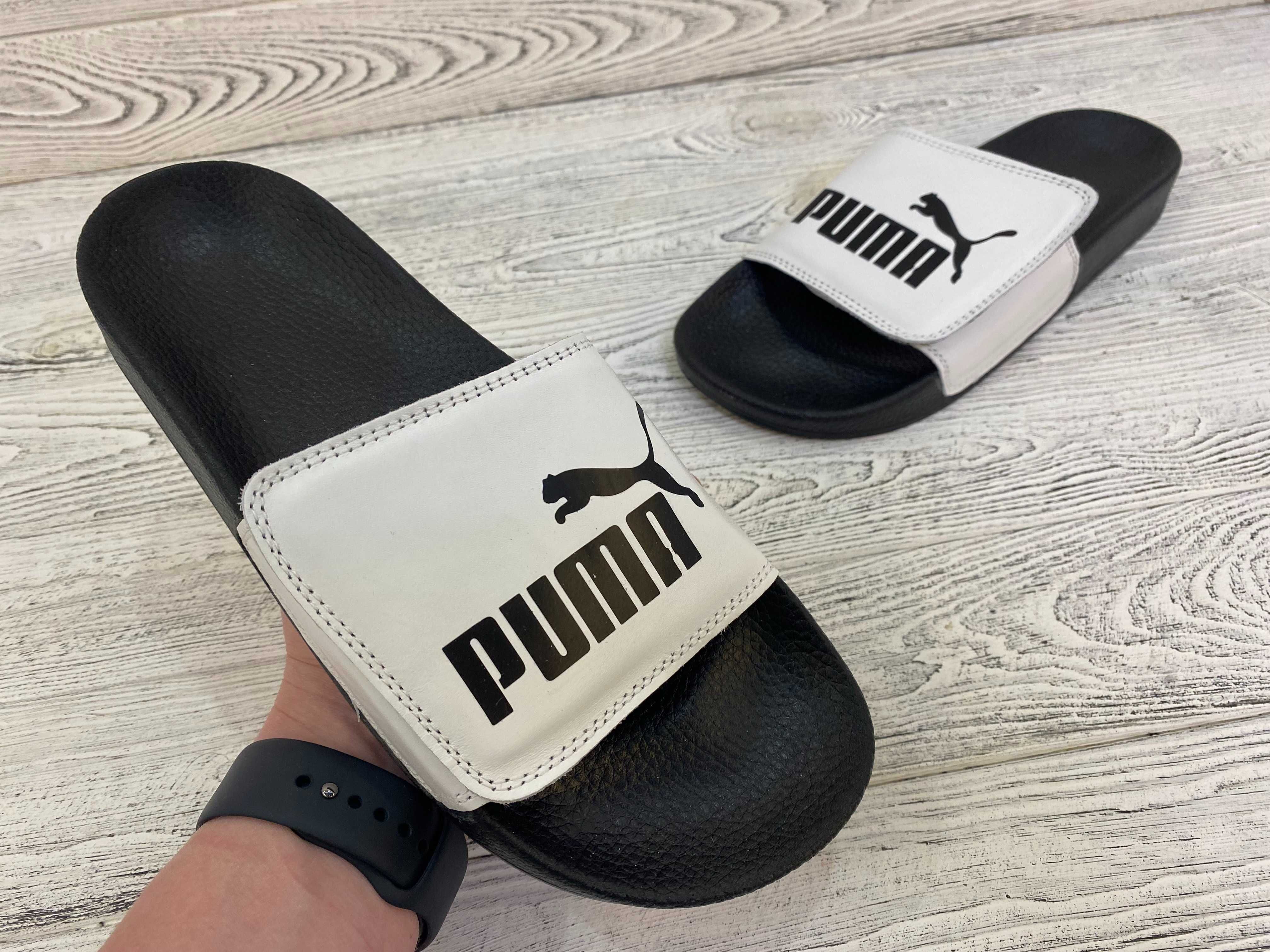 Мужские кожаные шлепанцы на липучке Nike Adidas Шлепки Найк Адидас: 699 ...