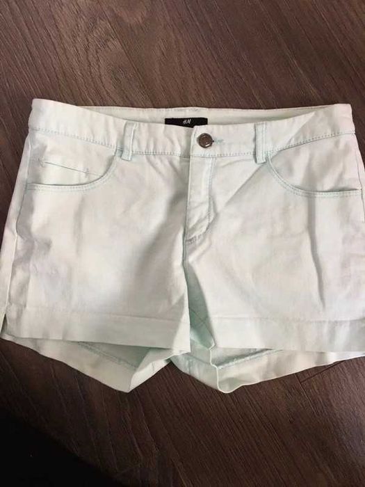 Miętowe spodenki H&M 34