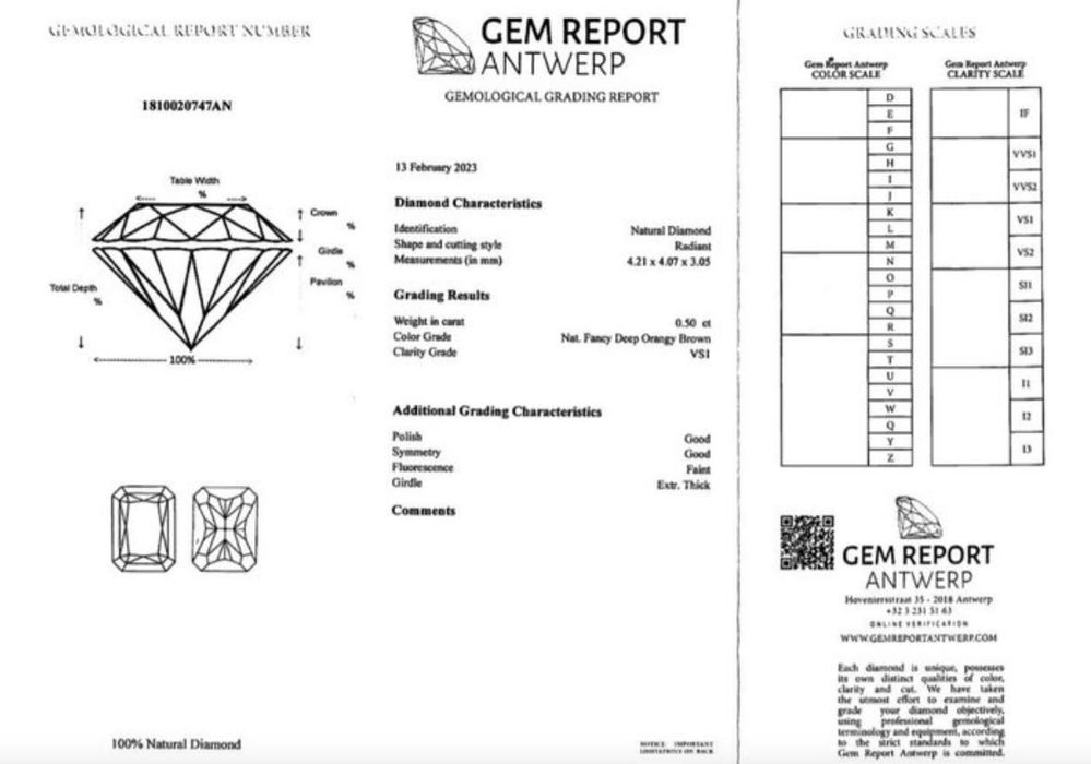 Diamante - Radiante - 0,50 ct