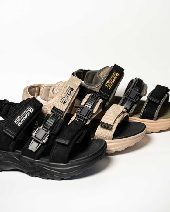 Мужские сандалии Xtep Sandals (5 цветов) Оригинал легкие на липучке подошва пена