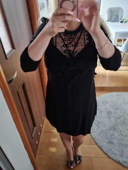 Elegancka czarna sukienka h&m roz M