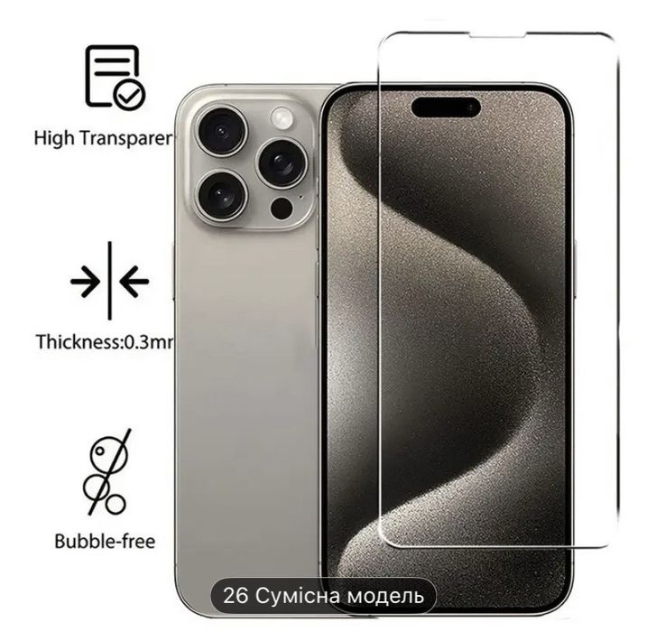 Захисне скло на iPhone 16 Pro.