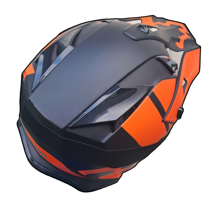 Мото шлем Fox Pit Bike Orang с очками в комплекте