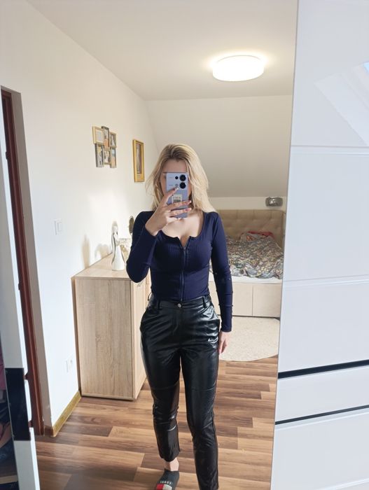 Spodnie LaTeX wysoki stan lateksowe s m sexy kobiece eleganckie