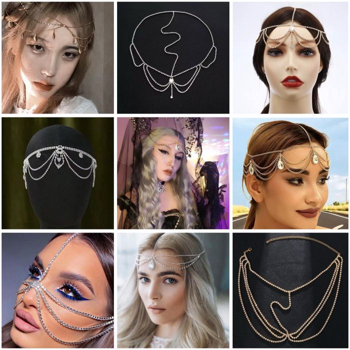 Цепочка ланцюжок на голову обличчя бурга тіка тика фероньєрка нікаб