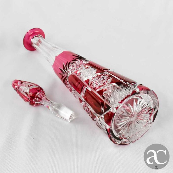 Garrafa cristal para licor Val Saint-Lambert, Art Déco - Estilo Eiffel