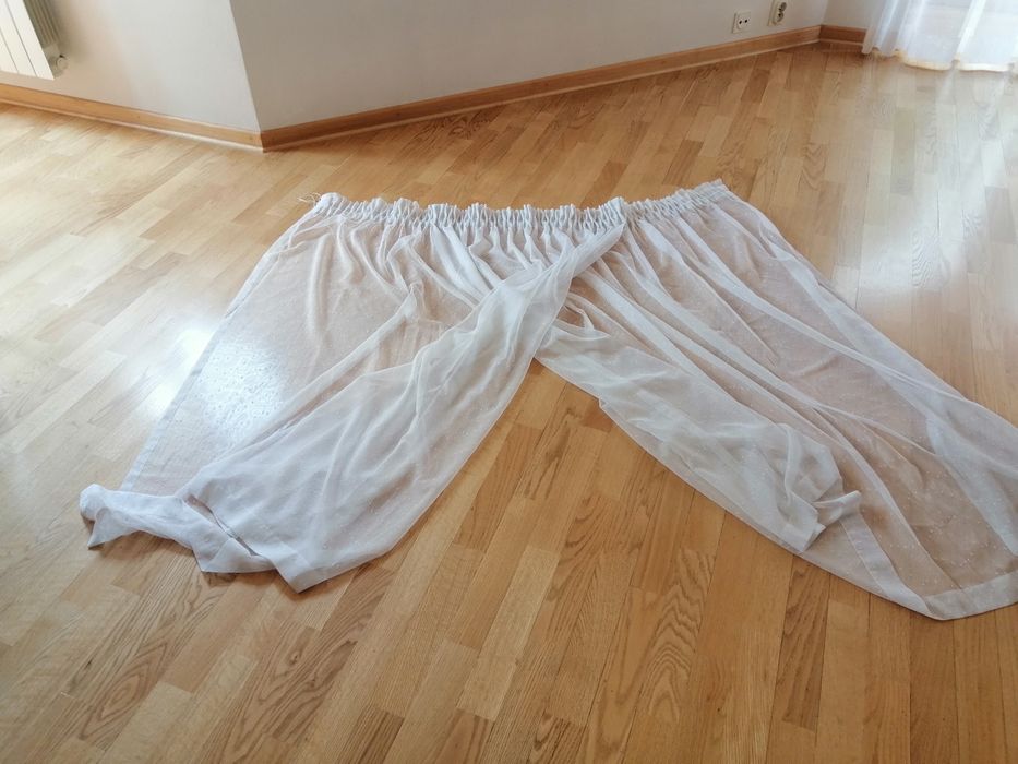 Firanka biała deszczyk