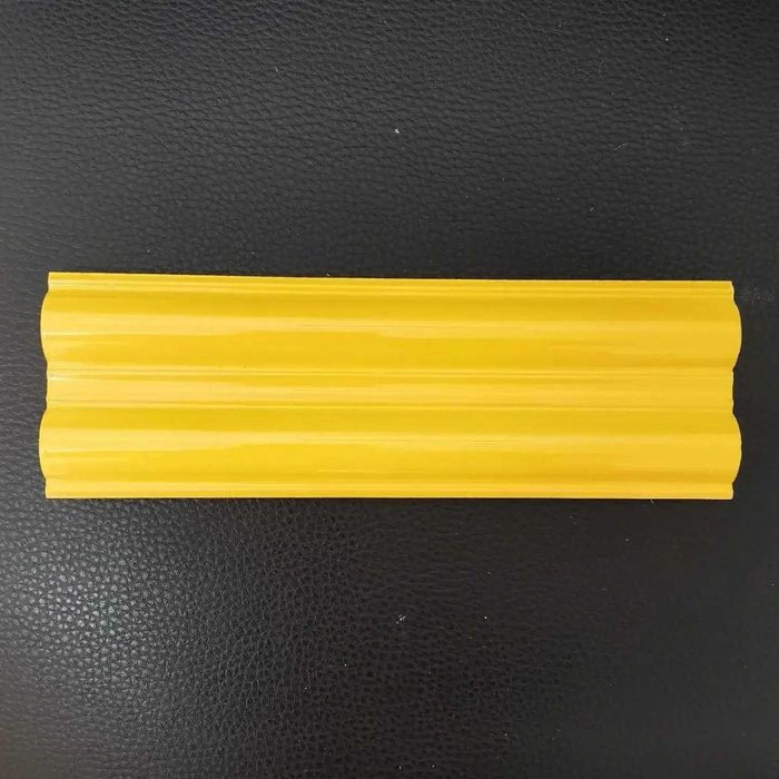 Lote de 4 azulejos/faixas antigos 20x6,5cms Poceram amarelos